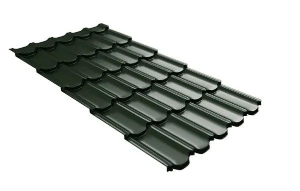 Металлочерепица квинта плюс с 3D резом 0,5 GreenСoat Pural Matt RR 11 темно-зеленый (RAL 6020 хромовая зелень) купить в Орехово-Зуеве
