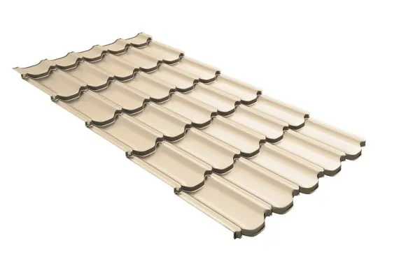Металлочерепица квинта плюс с 3D резом 0,5 Satin RAL 1015 светлая слоновая кость купить в Орехово-Зуеве