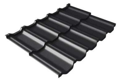 Металлочерепица модульная Квинта Uno Grand Line c 3D резом 0,45 Drap RAL 9005 черный