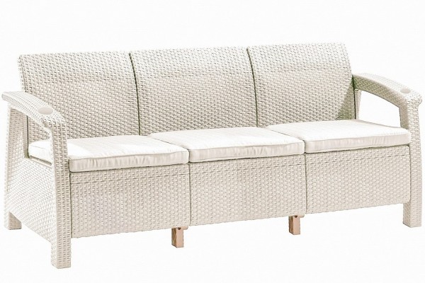 Трёхместный диван  Yalta Sofa 3 Seat белый купить в Орехово-Зуеве