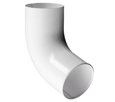 Отвод трубы D90 Döcke STAL PREMIUM Пломбир, (RAL 9010)