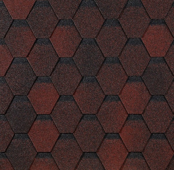 Гибкая черепица EURASIA Docke, Коллекция ШЕСТИГРАННИК Красный купить в Орехово-Зуеве