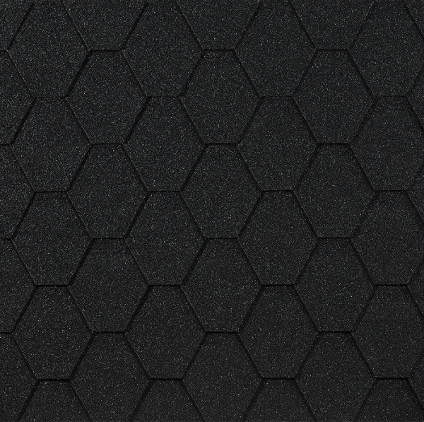 Гибкая черепица EURASIA Docke, Коллекция ШЕСТИГРАННИК Чёрный купить в Орехово-Зуеве