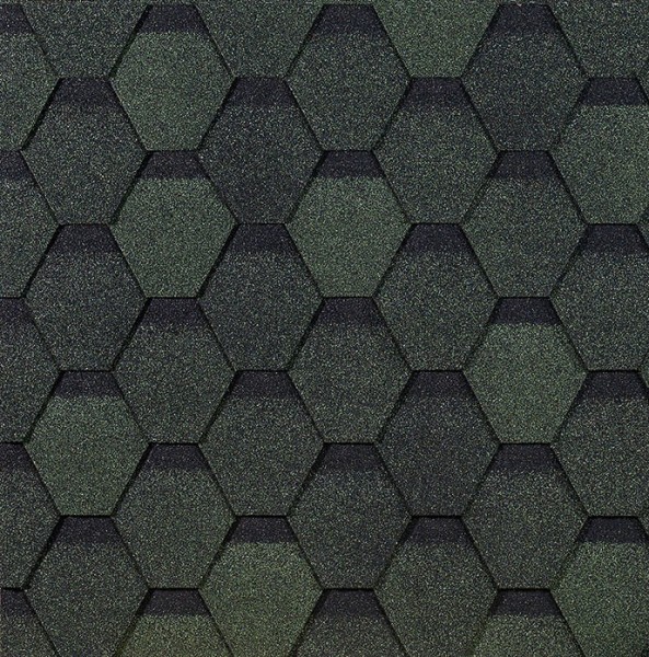 Гибкая черепица EURASIA Docke, Коллекция ШЕСТИГРАННИК Зелёный купить в Орехово-Зуеве