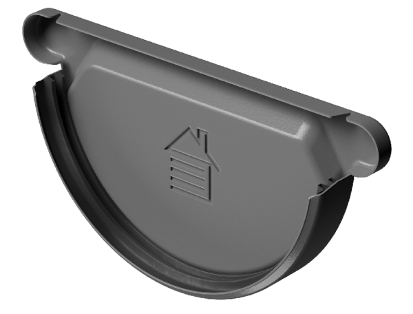 Заглушка желоба D125 Döcke STAL PREMIUM Графит, (RAL 7024) купить в Орехово-Зуеве
