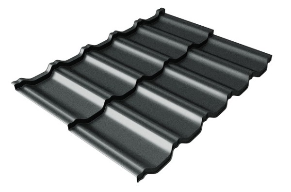 Металлочерепица модульная Квинта Uno Grand Line c 3D резом 0,5 Satin RAL 7016 антрацитово-серый купить в Орехово-Зуеве