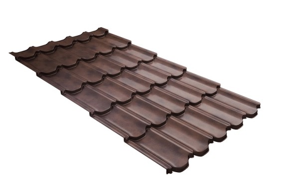 Металлочерепица квинта плюс с  3D резом 0,45 Safari Twincolor Brown купить в Орехово-Зуеве