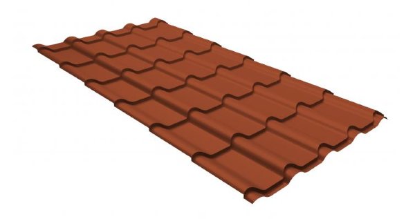 Металлочерепица камея GL 0,5 GreenCoat Pural RR 750 кирпично-красный (RAL 8004 терракота) купить в Орехово-Зуеве