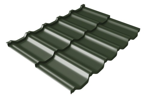 Металлочерепица модульная Квинта Uno Grand Line c 3D резом 0,5 GreenСoat Pural RR 11 темно-зеленый (RAL 6020 хромовая зелень) купить в Орехово-Зуеве