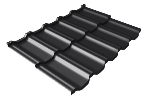Металлочерепица модульная Квинта Uno Grand Line c 3D резом 0,5 GreenСoat Pural Matt RR 33 черный (RAL 9005 черный) купить в Орехово-Зуеве
