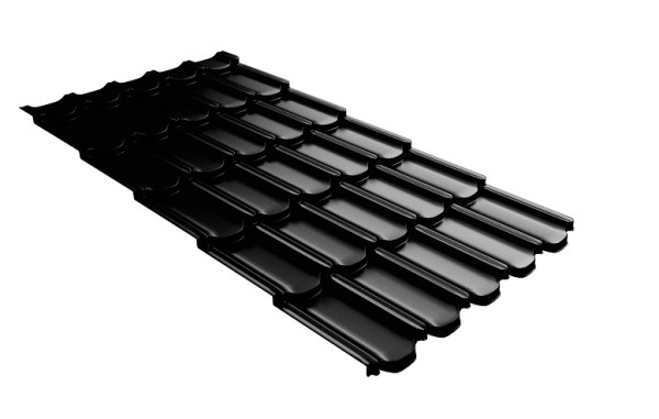 Металлочерепица квинта плюс с 3D резом 0,5 GreenСoat Pural Matt RR 33 черный (RAL 9005 черный) купить в Орехово-Зуеве