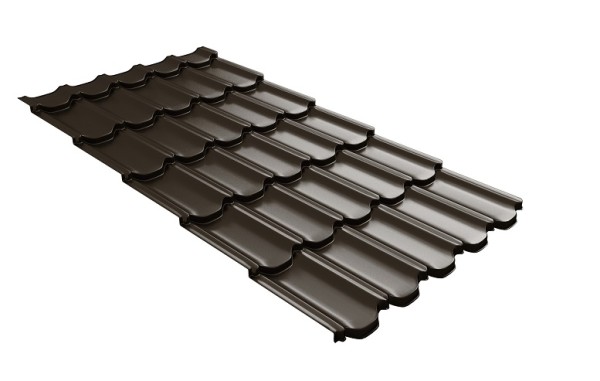 Металлочерепица квинта плюс с 3D резом 0,5 GreenСoat Pural RR 32 темно-коричневый (RAL 8019 серо-коричневый) купить в Орехово-Зуеве