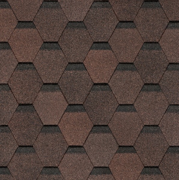 Гибкая черепица Docke, коллекция Шестигранник Коричневый купить в Орехово-Зуеве