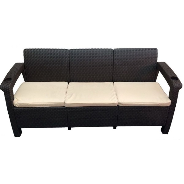 Трёхместный диван  Yalta Sofa 3 Seat венге купить в Орехово-Зуеве