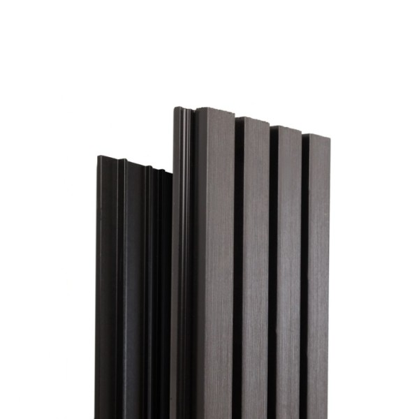 Фасадная доска Ecodecking Техно реечная 200х26х3000 Графит купить в Орехово-Зуеве