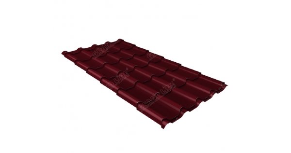 Металлочерепица камея 0,5 Satin RAL 3005 красное вино купить в Орехово-Зуеве