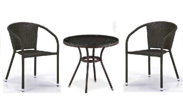 Комплект плетеной мебели AFINA из иск. ротанга Асоль-7 T282ANT/Y137C-W53 Brown 2Pcs купить в Орехово-Зуеве