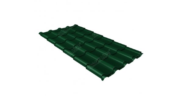 Металлочерепица камея 0,5 Satin RAL 6005 зеленый мох купить в Орехово-Зуеве