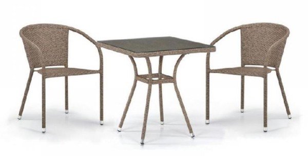Комплект плетеной мебели AFINA из иск. ротанга T282BNT/Y137C-W56 Light Brown 2Pcs купить в Орехово-Зуеве
