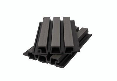 Фасадная панель брусковая двухцветная co-extrusion, grey dark