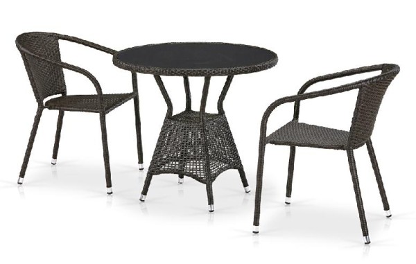 Комплект плетеной мебели AFINA из иск. ротанга T707ANS/Y137C-W53 Brown 2Pcs купить в Орехово-Зуеве