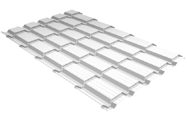 Металлочерепица GL квадро профи 0,5 Satin RAL 9003 сигнальный белый купить в Орехово-Зуеве