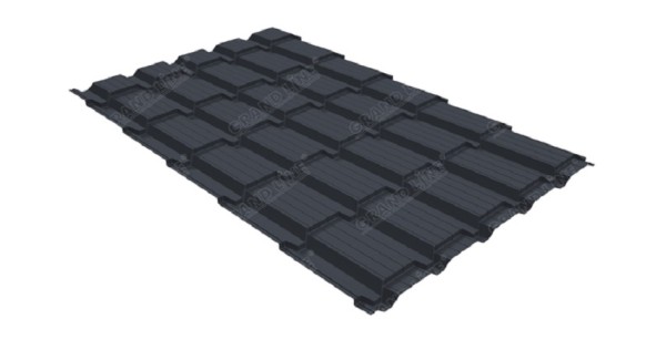 Металлочерепица GL квадро профи 0,5 Satin RAL 7024 мокрый асфальт купить в Орехово-Зуеве