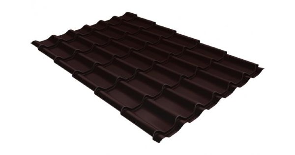 Металлочерепица классик GL 0,5 Velur20 RAL 8017 шоколад купить в Орехово-Зуеве