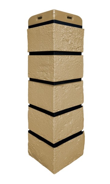 Угол Grand Line состаренный кирпич премиум Песочный (шов RAL 9005) купить в Орехово-Зуеве