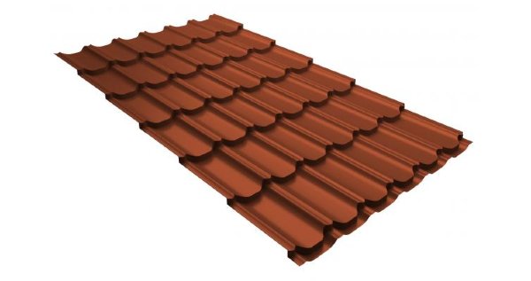 Металлочерепица квинта плюс 0,5 GreenCoat Pural RR 750 кирпично-красный (RAL 8004 терракота) купить в Орехово-Зуеве