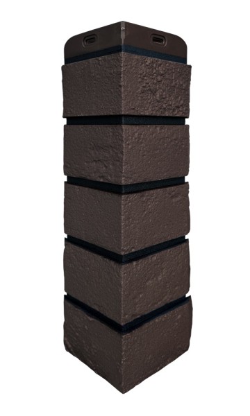 Угол Grand Line состаренный кирпич премиум Шоколадный (шов RAL 9005) купить в Орехово-Зуеве